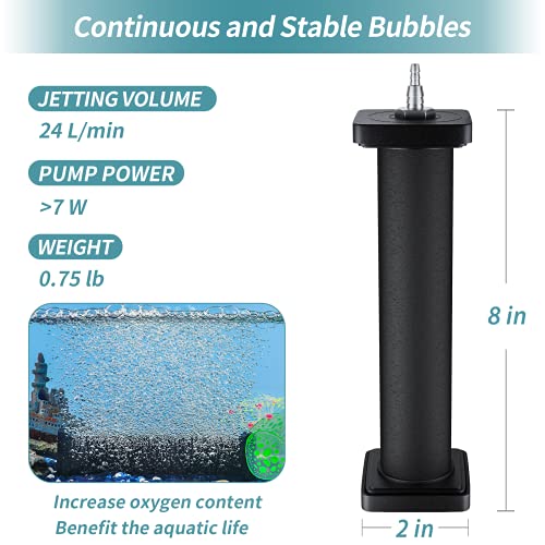 Pawfly Aquarium 8 Inch Air Stone Cylinder for Larger Pump Bubble Diffuser for Outdoor Pond Garden Circulation System and Large Fish Tanks - size: 8 Inch