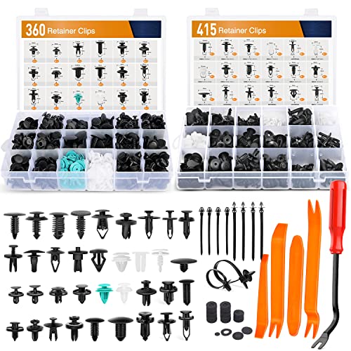 GOOACC 820Pcs Car Push Retainer Clips Auto Fasteners Assortment -36 Sizes Nylon Bumper Fender Rivets and Fasteners Remover for Ford GM Toyota Honda Chrysler BMW Benz Nissan Subaru Audi Mazda