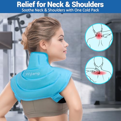 Comfytemp Ice Pack for Neck Shoulders Pain Relief (Small, Bright Blue) - color: Bright Blue, size: Small