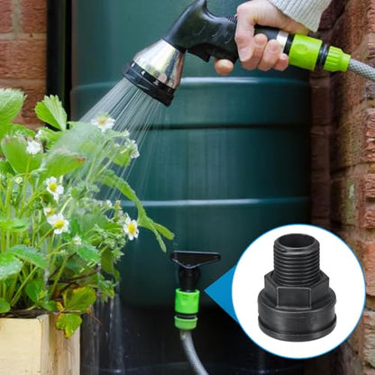 PATIKIL Polypropylene Bulkhead Fitting 1/2", Bulkhead Water Tank Connector with Silicone Seal Gasket Garden Hose Fitting for Rain Bucket, Sinks, Aquariums, Black