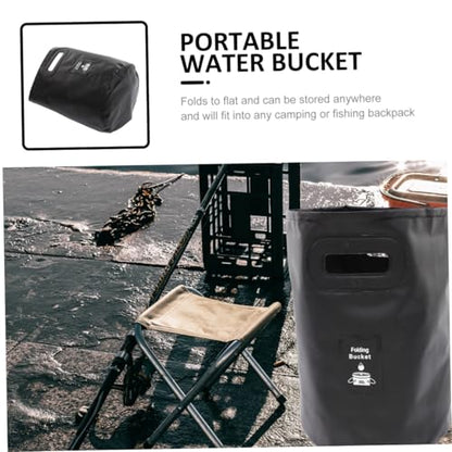 Outdoor Collapsible Bucket Folding Fishing Bucket Portable Water Tank Comfort Grip Handles for Camping Hiking