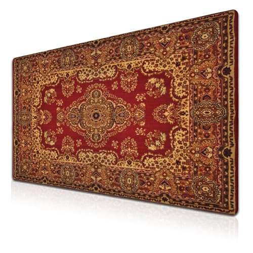 Gaming Mouse Pad Retro Boho, Large Mousepad Office Desk Mat, Work Desk Mat Non-Slip Rubber Base Waterproof with Stitched Edges, 35.4 X 15.7 inch for Work/Game/Office/Home Vintage Bohemian - color: Retro Boho