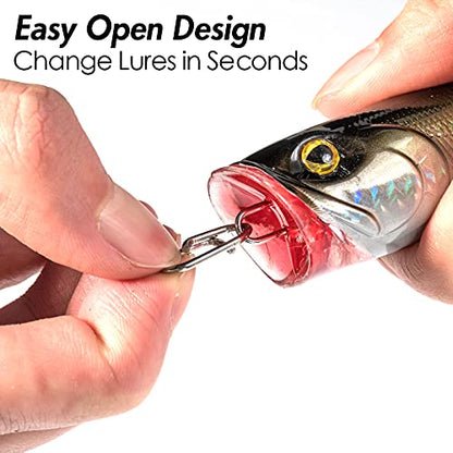 Dr.Fish Fishing Speed Clips Power Quick Clips for Fishing Lures Quick Change Stainless Steel Lure Snaps Saltwater Freshwater Crankbait Tackle Snaps - color: XL-175LB-1.2", size: 100 Pack
