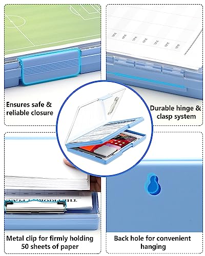 Clipboard with Storage, Nurse Dry Erase Clip Board, 8.5x11, Aqua Blue - color: Aqua Blue