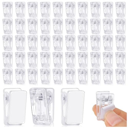 50 Pcs Self Adhesive Clips,Wall Clips for Hanging,Sticky Clips Tapestry Clips Photo Picture Poster Clips Plastic Spring Clips Hanging for Paper Tapestry Hangers Home and Office Christmas Decor(Clear)