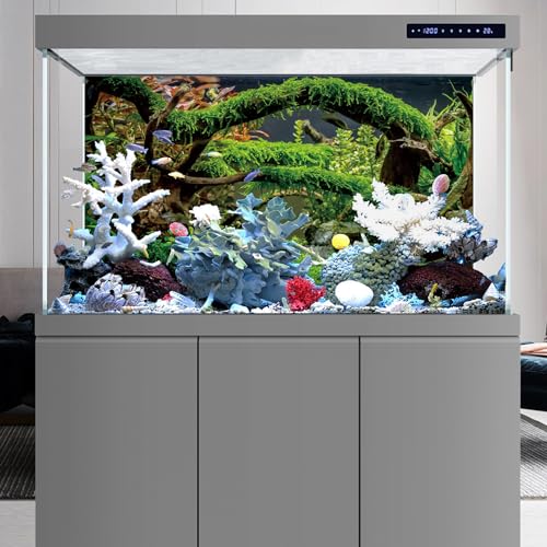 AWERT 30x12 inches Aquarium Background Branches Terrarium Background Aquatic Plant River Bed & Lake Fish Tank Background Vinyl Background