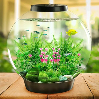 Aquarium Decor, 10pcs Fish Tank Decorations Aquarium Plants, Green Fish Tank Accessories, Mini Fish Tank Plants Plastic Decoration for Aquariums