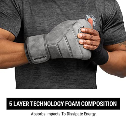 Hayabusa T3 LX Leather Boxing Gloves | Leather Boxing Gloves, Training Gloves Men and Women, Sparring Gloves, Heavy Bag Gloves, 16oz Boxing Gloves, Muay Thai Gloves - color: Slate, size: 14oz