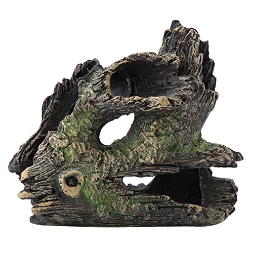 Aquarium Driftwood Decoration Artificial Resin Tree Trunk for Fish Tank Ornaments, Terrarium Vivarium Reptile Cave Hide Aquatic Decoration (ST-004C) - size: ST-004C