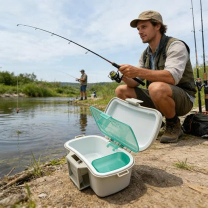 Fishing Bait Container,Waist Lure Box - Bait Storage | for Boat Kayak Camping Shrimp Aquarium Sports Outdoors Saltwater Freshwater