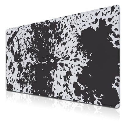 Big Mouse Pads Black Gaming Mousepad Computer Desk Mat Cute Desk Mat Non-Slip Rubber Base Waterproof with Stitched Edges 35.4 X 15.7 for Game Office, Horse Hide Animal Print - color: Horse Hide Animal
