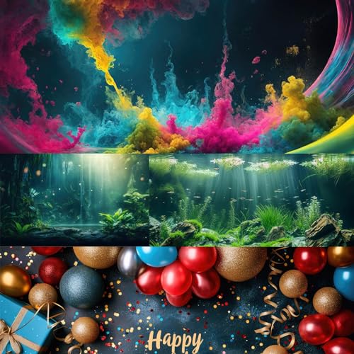 Jungle Cave Aquarium Background Cartoon Cave Landscape Fish Tank Background Abstract Bright Lights Luminous Mushrooms Tropical Plants Reptile Tank Enclosure Terrarium Backgrounds 24x16in - color: Green Purple, size: 24(W)x16(H)in