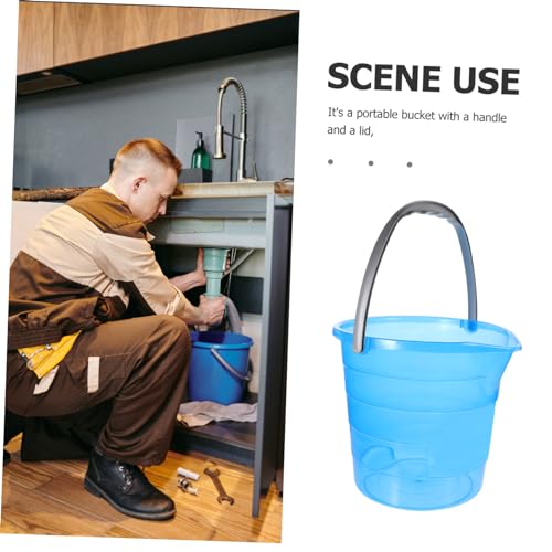 Portable Wash Bucket Handle Plastic Beach Bucket for Fishing Laundry Dorm