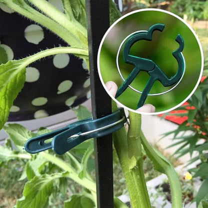 A Plant Clamp Used for Climbing Plants,Horticultural Clip Used to Support Climbing of Flower Stems, Vines, Vegetables, and Tomatoes,Vine Clip for Garden Vine Training (Green, 120big) - size: 120 Big