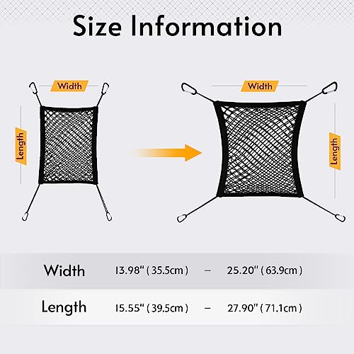 rabbitgoo Dog Car Net Barrier for SUVs, Car Divider, Easy to Install - size: 13.98" x 15.55"