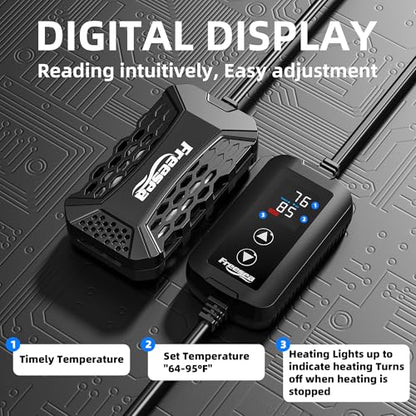 Aquarium Fish Tank Heater: 50W Small Submersible Aquarium Heaters with Adjustable Digital LED Controller Leaving Water Automatic Stop Heating for 5-10 Gallon Betta Turtle Freshwater Saltwater - size: 50W(5-15gallon)