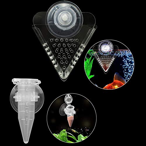 Aquarium Cone Red Worm Feeder Acrylic V-Shape Automatic Fish Feeder Brine Shrimp Food Feeding Cup with Suction Cup