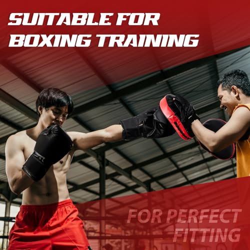 Foilswirl 2 Pairs Boxing Gloves and Punching Mitts Set - color: Red & Black