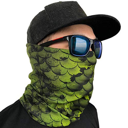 Fishing Face Mask Neck Gaiter - UV Sun Protection Cover for Men Women - color: Largemouth Bass