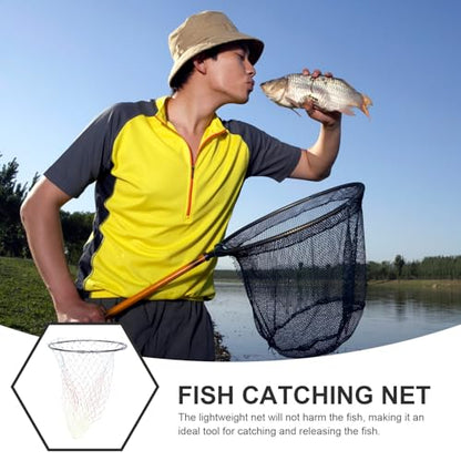 PRETYZOOM Replacement Fishing Net Stainless Steel Mesh Head 40cm Diameter with 8mm Connector, Color Printed Foldable Fish Catching Accessory for Freshwater and Saltwater Anglers