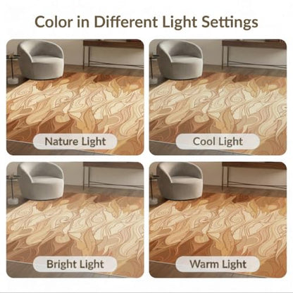 8'x10' Washable Flatwoven Rug, Tan Abstract Wave Stain Resistant Extra Large Carpet for Dining Room, Large Office, Lounge, Non-Slip Chair-Friendly Mat | Ref:2067606 - color: Beige/Pattern 41, size: 8' x 10' (Rectangular)