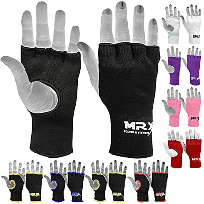 Muay Thai Boxing Inner Gloves Protective Hand Wrap MMA Fist (Black, Small) - color: Black, size: Small