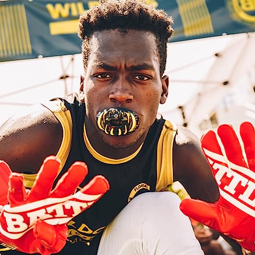 Battle Sports Chrome 3D Predator Oxygen Mouthguard - color: White/Gold