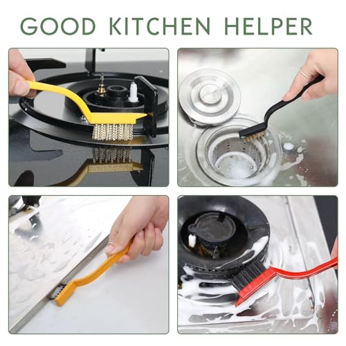 12 Pcs Crevice Cleaning Brush Set, Multi Purpose Gap Cleaning Scrub Brush and Cleaning Shovel, Cleaning Brushes for Vehicle, Kitchen, Bathroom, Corner, Sink, Cup, Teapot, Blender