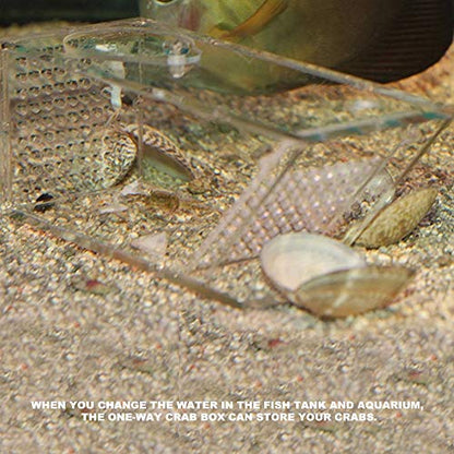 Acrylic Aquarium Fish Tank Crab Trap Catcher Box One Way Trap Breeder Box for Small Fish Tank Baby Aquarium