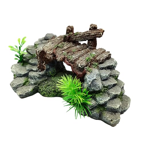 Resin Fish Tanks Simulation Bridge Landscape Tools Fashion Rock Bridge Aquariums Ornament/Turtle Basking Platform Fish Tanks Landscaping Decoration