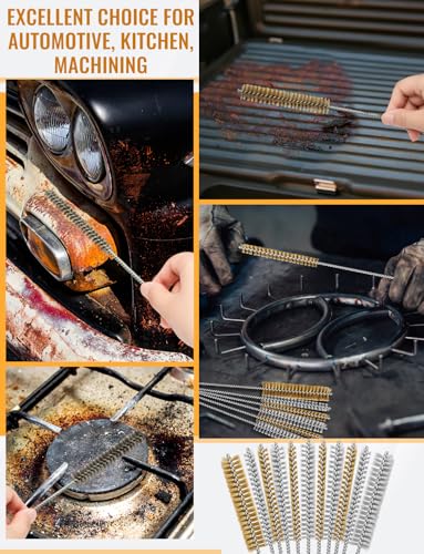 7pcs Brass Wire Brushes Set, 12 inch Pipe Cleaner Brush，Parts Cleaning Brush Bore Brushes for Tubes, Cylinders, Bottle, Auto Parts (6mm/8mm/10mm/12mm/15mm/18mm/20mm) - style: BrassWireBrush7PCS