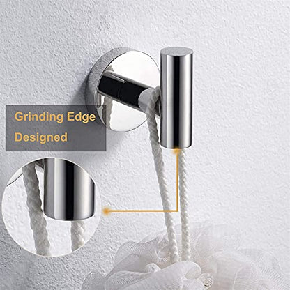 Nolimas Towel Coat Hook Polished Chrome, SUS304 Stainless Steel Bathroom Clothes Cabinet Closet Sponges Robe Hook Wall Mounted Round Kitchen Heavy Duty Door Hanger 4 Packs - color: 4pcs Polished Chrome
