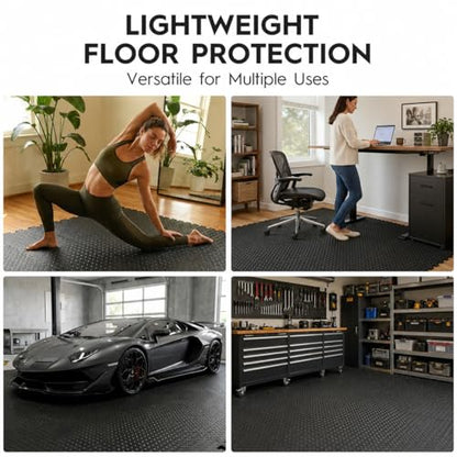 18 Pcs EVA Foam Floor Tiles, Puzzle Exercise Mat Set for Gym - color: Black