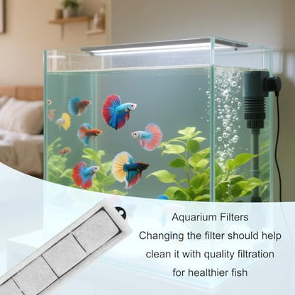 lasuroa 6pcs Filter Cartridge Replacement, 8x2 Inch Fish Tank Accessories Filter Cartridge Replacement Parts for Desktop Aquariums Small Fish Tank Filters