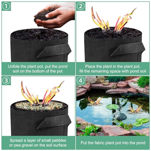 10Pack Lily Plant Pots for Pond, Aquatic Plant Pot, Durabl Breathe Reusable Fabric Pots for Aquatic Plants, Potato, Carrot, Onion, Flower