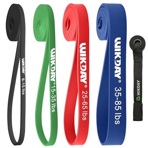 WIKDAY Resistance Bands for Working Out with Door Anchor | Pull Up Assistance, Exercise Elastic Bands, Thick Heavy Resistance, Body Stretching Muscle Training, Home Gym - color: Multicolor