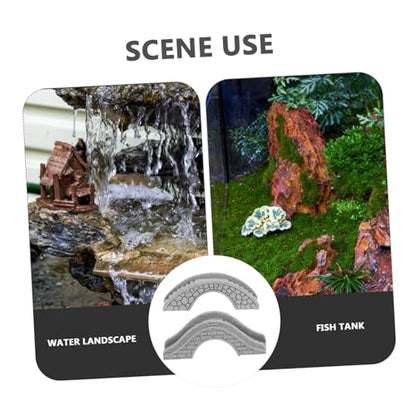 Happyyami 2pcs Artificial Bridge Fish Tank Ornament Garden Decor Aquarium Supplies for Garden Bridge Ornaments