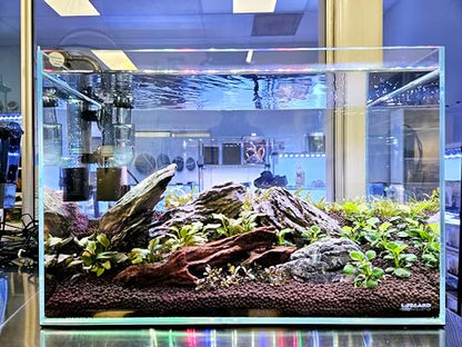 LIFEGARD Low Iron Ultra Clear Crystal Rimless Aquarium with Foam Leveling Mat – with 45-Degree Beveled Edge, Rectanglular Style – for Fish and Corals – 17 Gallon 6mm Glass (23.62" x 11.81" x 14.17")