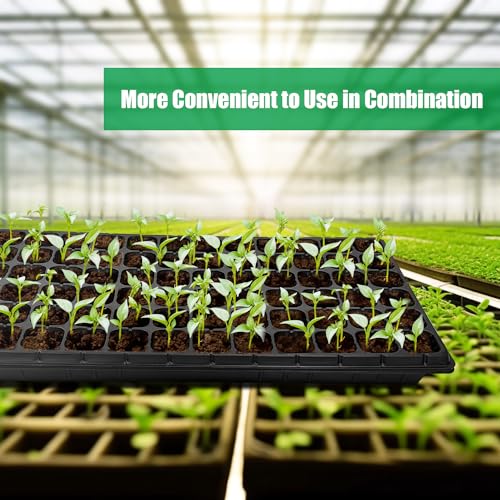 RooTrimmer 10 Pack 1020 Seed Starter Trays and 10 Pcs 72 Cell Plug Trays, Thick Durable Seedling Plastic Nursery Tray for TD538 1020 Tray Germination (10 Sets)