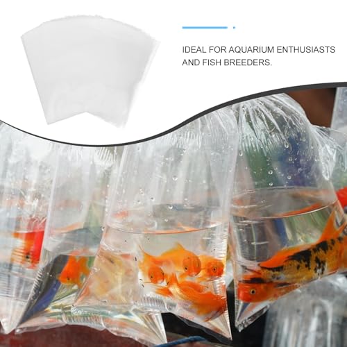 SEWACC 100pcs 20x27cm Aquarium Fish Carrying Bags with Oxygen Filling, Food Grade Sealable Live Fish Transport Packaging for Aquatic Animal Shipping and Hatchery