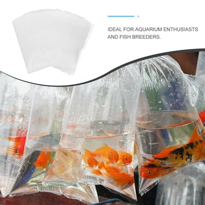 SEWACC 100pcs 20x27cm Aquarium Fish Carrying Bags with Oxygen Filling, Food Grade Sealable Live Fish Transport Packaging for Aquatic Animal Shipping and Hatchery