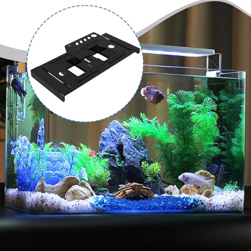 Fish Tank Storage Rack Organizer with Tool Storage Holder Retractable Accessories Structure Easy to Install Suitable for Aquarium Professional, Black