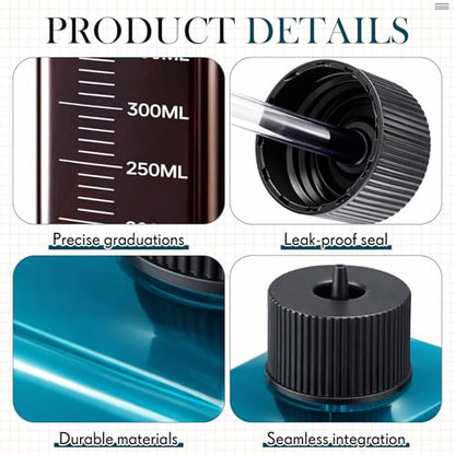 LemonRoad 4 Pcs Dosing Container 450 ml, Dosing Pump Reservoir Containers, Plastic Liquid Srorage Bucket, Aquarium Air Pump Accessories for Aquarium Fish Tank Fish Water Supplies Accessories(Brown)