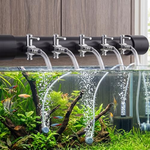 20pcs Aquarium 1 Way Thread Valves Air Flow Control Valves with 1 Aquarium Airline Tubing 6.5 Feet Standard 3/16" Air Hose for Fish Tank