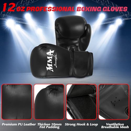 Filled Punching Bag for Adults, 4FT Boxing Bag with Sponge Filler & Gloves | PU Leather Hanging Punching Bag, Heavy Kicking Bag Boxing Equipment for MMA Training Karate Kickboxing - style: Boxing Arms