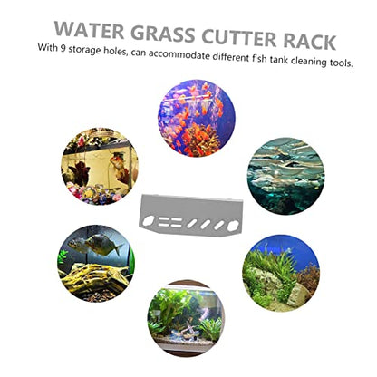 MERRYHAPY 1Pc Aquarium Tool Rack for Organizing Fish Tank Maintenance Tools Holds Scissors Tweezers Tongs and Scrapers Easy Installation and Durable Design