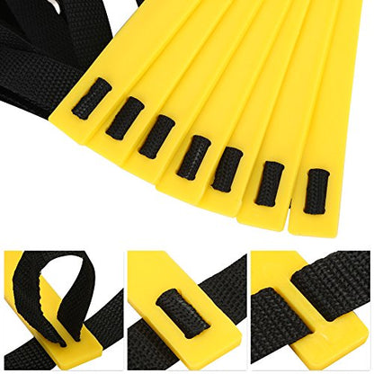Dioche Speed Training Ladder, Portable Footwork Exercise Tackle for Football Soccer Sports (7m13 - Rung-Yellow)