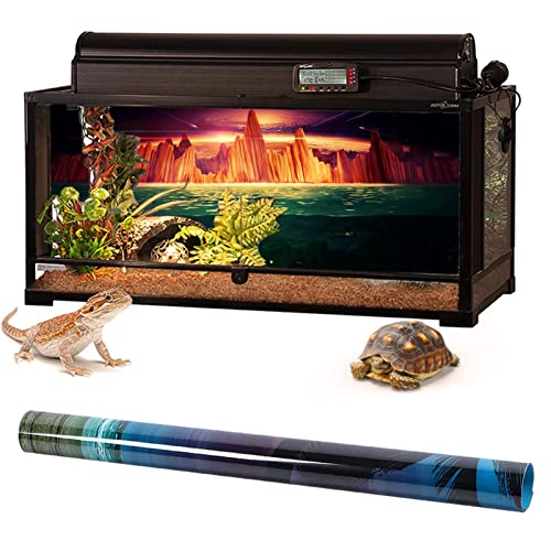 NIMOSA Aquarium Background Fish Tank Decorations Pictures 3D Effect PVC Adhesive Poster 3D Underwater Sea Mountains Earth Backdrop Decoration Paper Cling Decals Sticker,122x61cm - size: 122x61cm