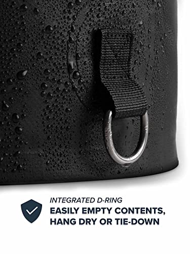 Heavy Duty Collapsible Bucket 3 Gallon (15L), Mesh Bag, Beach and Salt Water Ready, Durable Reinforced Design with Metal Hardware (Black 3 Gallon (15L))