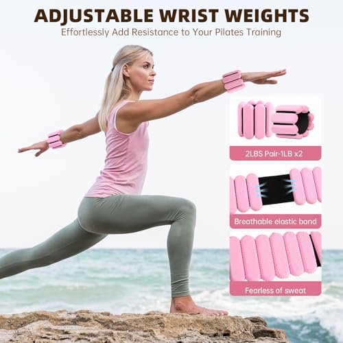 Uyittour 16PCS Pilates Kit, Home Pilates Workout Kit with Ankle Weights, Pilates Ring and Ball Set for Women, Pilates Equipment with Resistance Bands, Core Sliders & Socks for Starter Home Workouts